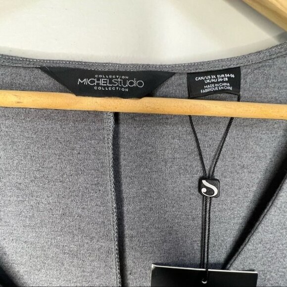 SIZE 3x Addition Elle Michel Studio Grey Short Sleeve Dress - Picture 6 of 6